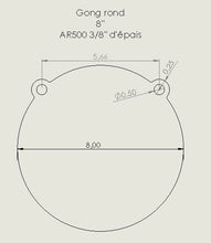 Gong Rond 8" AR500 3/8" / Round Gong 8" AR500 3/8"